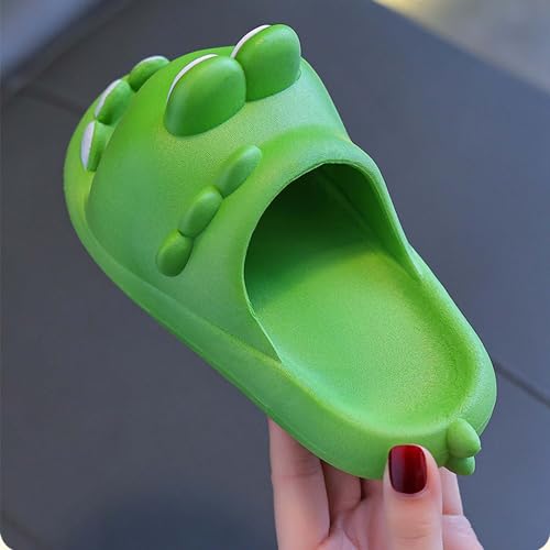 Kids Slides Toddler Cloud Dinosaur Sandals Boys Girls Open Toe Slippers Novelty Non-Slip Beach Shoes Little Kid 9.5-10.5(165mm), Green4