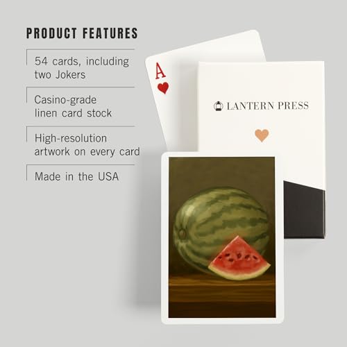 Lantern Press Watermelon, naipes de póker, 52 cartas miniatura 3