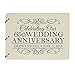 LifeSong Milestones Personalized 65th Wedding Anniversary Guest Book for Couple - Husband and Wife 65 Years of Marriage Celebration, Wooden Ivory Registry Guest Book (Ivory)
