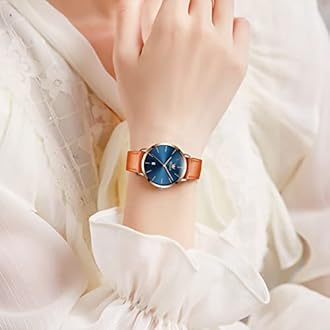 OLEVS Women Wrist Watches Ultra Thin 6.5mm Minimalist Dress Fashion Leather Strap Quartz Waterproof Date Day Slim Watches for Ladies