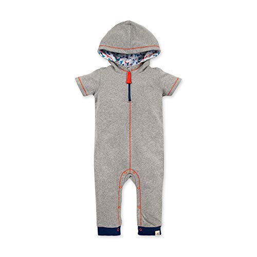 Image of Burt's Bees Baby Baby Boys' Short Sleeve Rompers, 100% Organic Cotton One-piece Jumpsuit Coverall