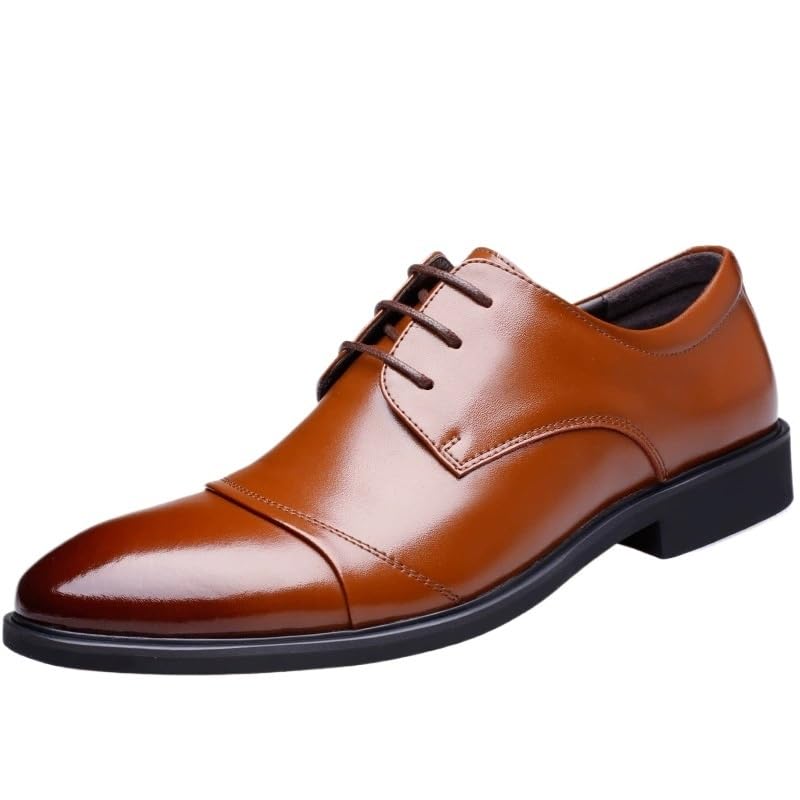 Men Business Dress Shoes Genuine Leather Lace-Up Breathable Formal Leather Shoes