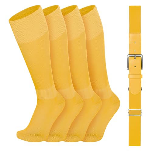 Image of VONMELLI Youth Baseball Belt and Socks Combo, Elastic Softball Belts and Socks for Boys and Adult (2 Pairs of Socks & 1 Belt)