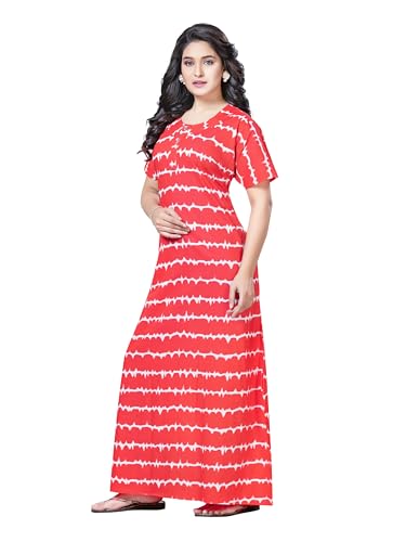 Image of PNAEONG Women's Cotton Long Maxi Night Gown Nighty Dress Stylish Super Soft Comfortable