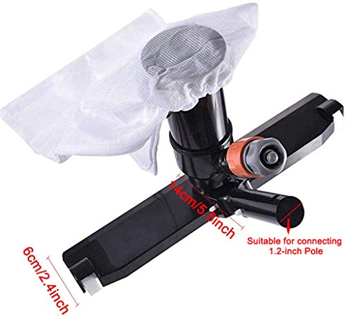 GKanMore Swimming Pool Vacuum Head with Bag Brush and EZ Clip Handle 14\" Wide Vacuum Cleaner for Pool Spa Pond Jacuzzi Tub Cleaning Supplies and Accessories (Black - Not Pole) - Thumbnail 4