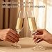 GuanQiao 24-Pack Plastic Champagne Flutes, 6oz Clear Square Disposable Toast Glasses, Heavy Duty Shatterproof Recyclable Wine Glasses for Party Wine Tasting Wedding New Years Eve Party Supplies