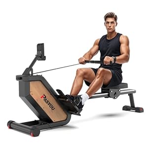 PASYOU Máquina de Remo para Casa, Dispositivo de Remo Magnético con Monitor Bluetooth, Ultrasilencioso y Estable,Remo Compacto con Capacidad de Peso de 158 kg, Almacenamiento Vertical