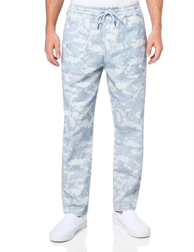 Armani Exchange Men's Non Stretch Cotton Camo Denim Drawstring Trouser Pants