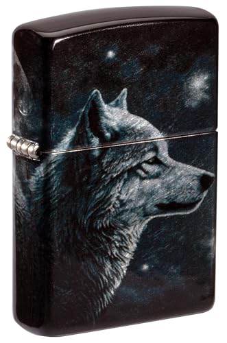 Encendedor Zippo Windproof Wolves Tumbled Chrome miniatura 1