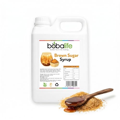 Bobalife Brown Sugar Bubble Tea Syrup 2.5kg Tiger Milk Tea Syrup for Boba Brown Sugar Lattes Iced Drinks & Dessert Toppings | Vegan & Gluten-Free | Professional Café Quality