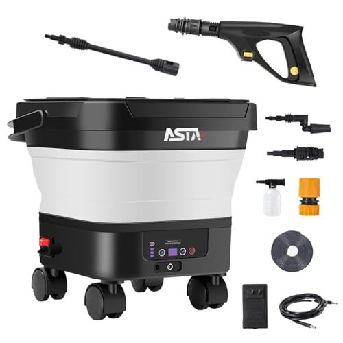 高圧洗浄機⭐️コードレス 13L バケツ一体型 充電式 バッテリー式 PSE認証 Amazon | 【折りたたみ式で業界最高8MPa・2025年新登場】 高圧