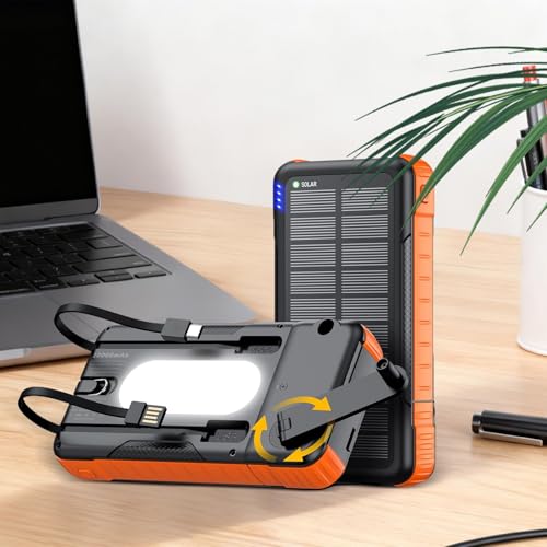 Banco de energía solar con manivela resistente al agua para teléfonos 2