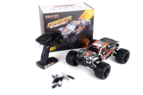 RC Elektro Monster Truck 1:14 mit 2,4Ghz, 40 km/h, Allradantrieb - LiIon - Gaser 900 (Schwarz/Orange)