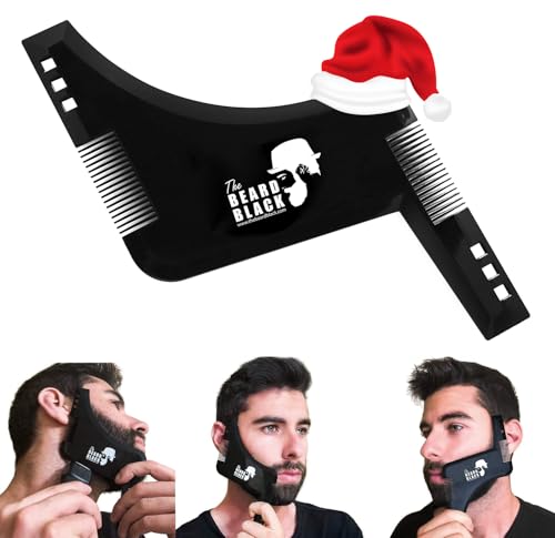 The BEARD BLACK Beard Shaping & Styling Tool with inbuilt Comb for Perfect line up & Edging, use with a Beard Trimmer or Razor to Style Your Beard & Facial Hair, Premium Quality Product (Black)