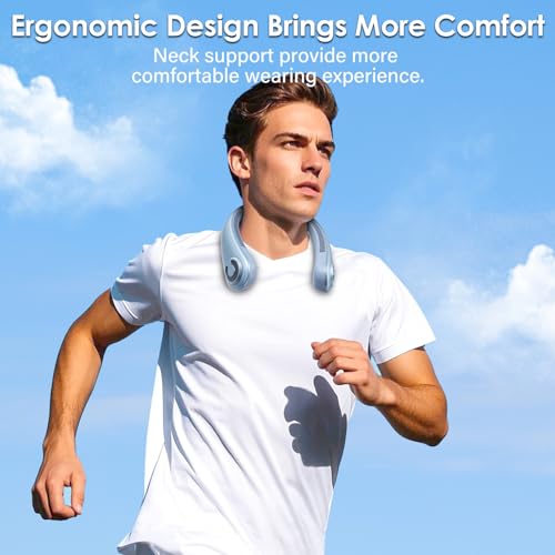 Image of Portable Lightweight Neck Fan with Neck Support, Birthday Gifts for Men Women Dad Mom, Rechargeable Personal Wearable Cooling Neck Fans for Hot Flashes, Disneyland, Travel, Camping Essentials