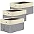 BALEINE 3 Pack Fabric Storage Bins for Shelves, Linen Storage Baskets for Organizing, Decorative Closet Bins for Clothes, Home (Grey, 15"x11"x9.5")