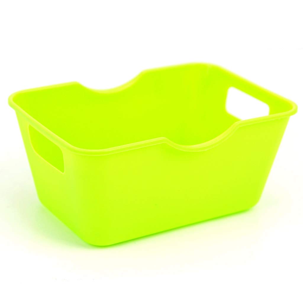 Reusable Plastic Storage Basket Box Small Rectangular Storage Basket - Green