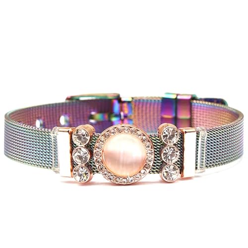 Pulseras de malla unisex estilo punk y boho con abalorios ajustables