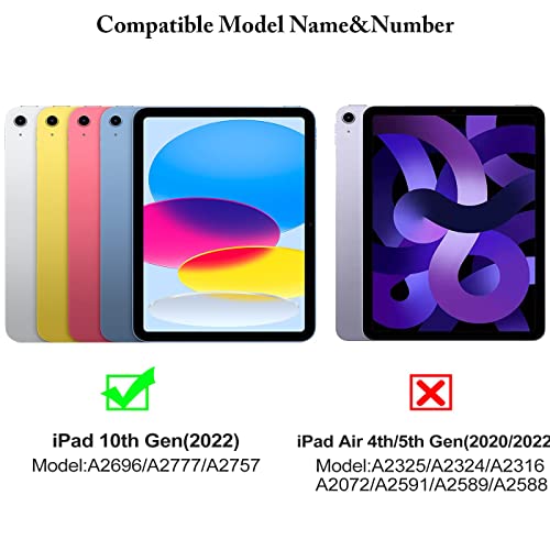 D Dingrich Backlit Keyboard Case For Ipad 10 Gen 2022 10.9" – Smart Leather Folio Cover Case, 7 Color Backlit Bluetooth Detachable Keyboard, Pencil Holder, Auto Sleep/Wake – Pink #TOP1