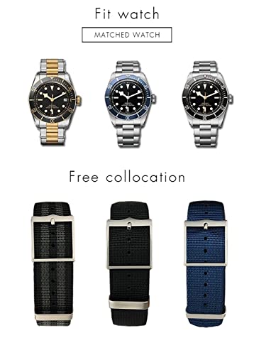 Bracelet montre nylon 22mm réglable - Accessoire textile résistant pour Omega et IWC - 4
