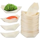 CLISPEED Tazón de Madera Desechable para Aperitivos 9cm X 5.5cm, 50 Piezas, Contenedor Natural para Refrigerios y Postres, Adecuado para Catering y Eventos Familiares