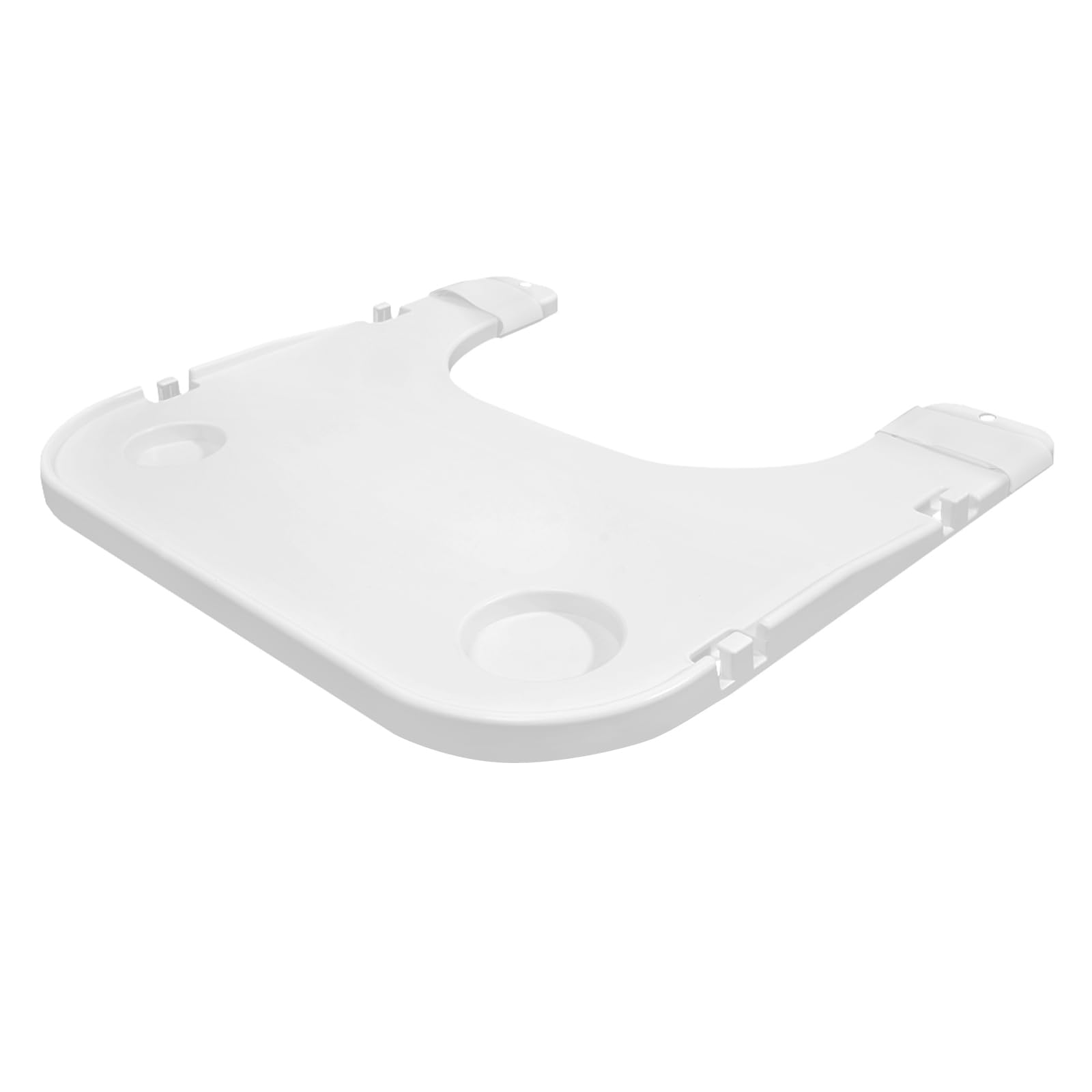 Tablett für Rollstuhl mit Becherhalter, ABS Kunststoff Rollstuhl Schoßtablett, Abnehmbar, Einfach zu Installieren, Rollstuhl Tablett Gesamtbelastbarkeit 80kg, 58 * 53cm (Weiß)
