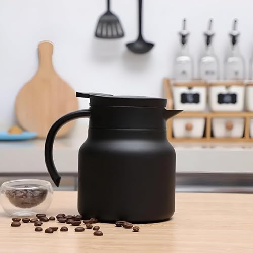Image of Thermal Tea & Coffee Kettle with Infuser | 1000ml Insulated Stainless Steel Carafe, Hot & Cold Beverage Server, Dustproof Vacuum Flask Jug | for Home, Office, Party & Travel