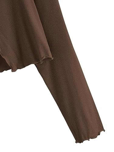 Image of GLOWSTITCH Women's Cropped Tie-Front Shrug Cardigan | Soft Ribbed Knit Long Sleeve V-Neck Top | Stylish Summer Cardigan, Casual Beach & Vacation Wear | Shrug for Woman