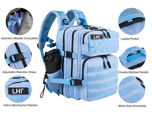 Image of LHI Tactical Military Backpack for Men and Women 25L /35L Army Assault Pack Bag Small Rucksack with Bottle Holder