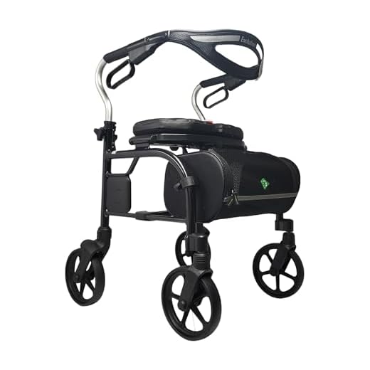 Evolution Trillium Lightweight Medical Walker Rollator with Seat, Large Wheels, Brakes, Backrest, Basket for Seniors Indoor Outdoor use (Tall, Carbon Black)