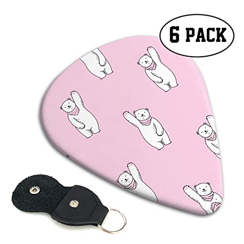 Polar Bear Pink Lot de 6 médiators pour guitare acoustique, guitare électrique, basse, ukulélé – fins, moyens et épais - Les Beatles, Paul McCartney, John Lennon, RIngo Starr, George Harrison Polar Bear Pink Lot de 6 médiators pour guitare acoustique, guitare électrique, basse, ukulélé – fins, moyens et épais – Image 3