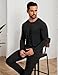 GYS Men's Pajama Top Bamboo Viscose Cloud-Soft Long Sleeve Loungewear Moisture-Wicking Relaxed Fit Sleep Shirt, Black, Medium