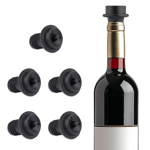 5 Weinflaschenverschluss, Weinpumpe Vakuum, Hält Wein Frisch