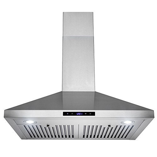 FireBird European Style Wall Mount Stainless Steel Range Hood Vent with Touch Sensor Control and Baffle Filters (30 in.)