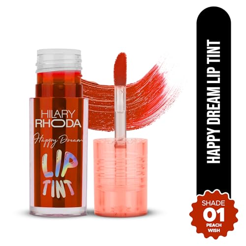 Image of Hilary Rhoda Happy Dream Lip Tint | Hydrating Formula | Infused with Hyaluronic Acid | Cruelty-Free & Glossy Finish | Non-Sticky Formula - 3.7g (Peach Wish- Shade 01)