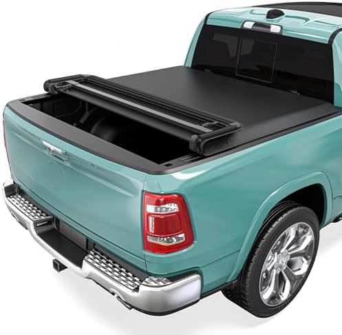 Soft Quad-Fold Truck Bed Tonneau Cover for 2002-2026 Dodge Ram 15...