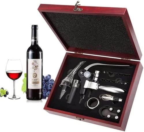 VASFFG Wine Opener Set - Corkscrew,Wine Accessories Areator Wine Opener Kit Gift Set with Wood Case