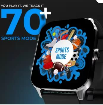 Image of (Refurbished) beatXP Marv 1.85 inch HD Screen Ultra Thin Bezel One-Tap BT 5.3 Calling AI Voice Assistant Smartwatch (Black Strap, Free Size)