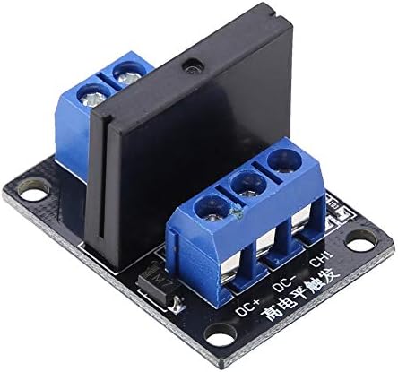 Solid State Relay Module, Keenso Relay Board 1-Channel High Level Trigger Solid State Relay Board 250V AC 2A Output with Fuse 5V/12V(12V)