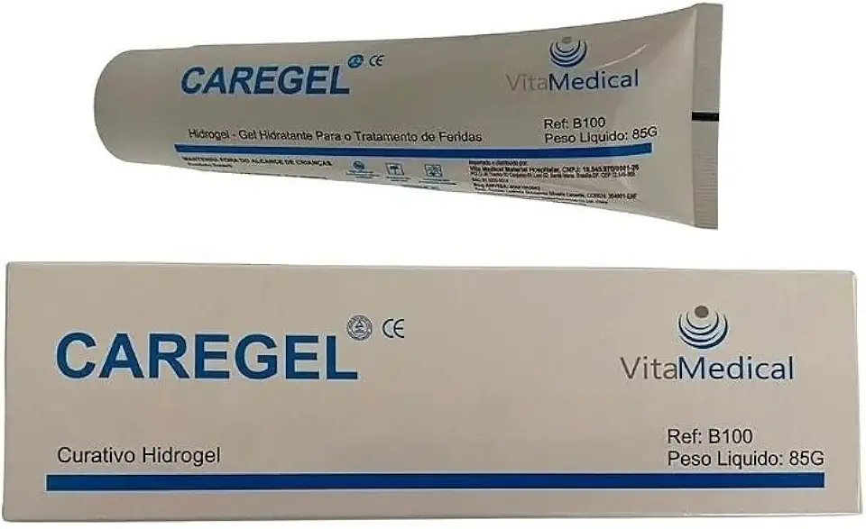 Pomada Hidrogel Caregel Para Feridas/Absorve Impurezas 85g Tratamento De Feridas Secas Escorridas Necróticas