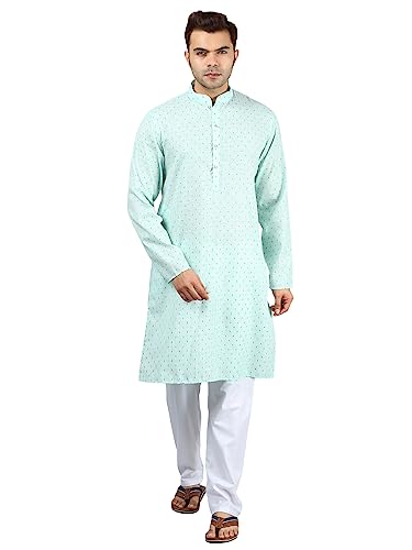 Image of Uri and MacKenzie Mens Cotton Woven Casual Kurta Pajama set