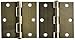 Deltana S35U5-R Steel 3 1/2-Inch x 3 1/2-Inch Square Hinge for Indoor Applications