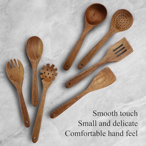 Utensilios de cocina de madera de 8 piezas: protege tus sartenes con elegancia 6