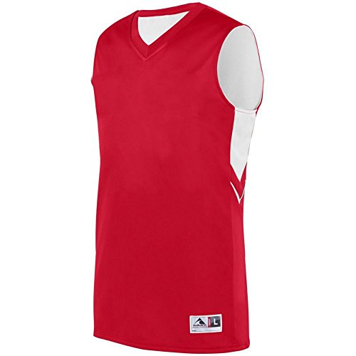 Augusta Sports Youth Alley-OOP Reversible Jersey, Red/White, Small