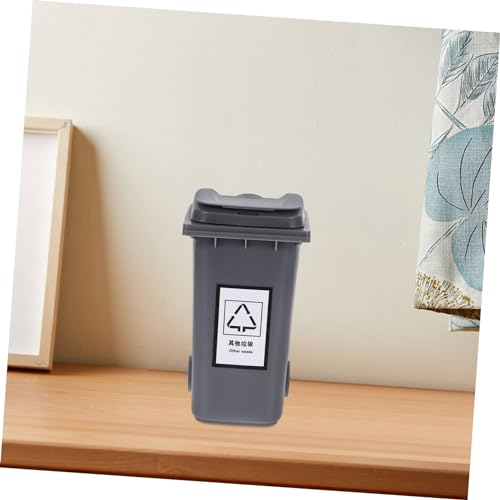 Caneca de basura mini para escritorio rectangular gris miniatura 6