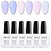 Produktbild Elite99 Lila Lavendel Serie UV Nagellack Set, French Design Gellack UV Gel Farbgel Kit, Nagelgel LED Soak Off Gel-Lack 10ml 6Stück XYC-C001