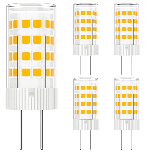VIIVUU G4 LED 12V Lampen, 3W Ersatz 30W Halogenlampen, LED Birnen 350LM Warmweiß 3000K, 12V AC/DC Stifsockellampen, Energiesparlampe Leuchtmittel Kein Flackern Nicht Dimmbar, 5er pack Cover