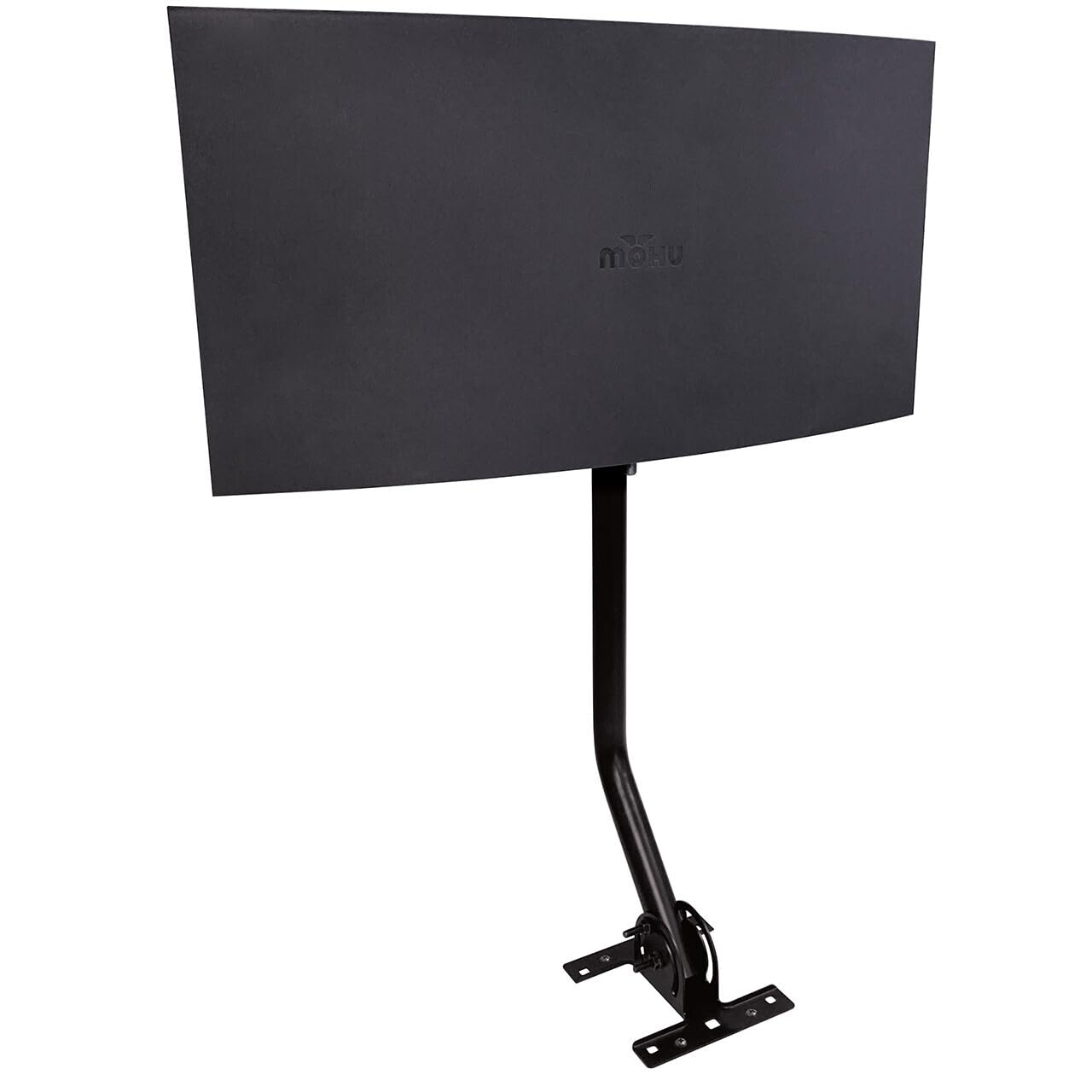 Mohu Sail Antena de TV amplificada para interiores y exteriores, rango de 75 millas, UHF VHF, multidireccional, 4K 8K UHD, NEXTGEN TV, con mástil de 20 pulgadas, cable de 30 pies (negro)