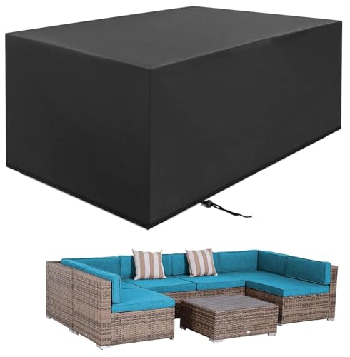 PVPQPR Gartenmöbel Abdeckung 180x90x80cm(LxBxH),Winterfest Wasserdicht Anti-UV 420D Oxford Gewebe Schutzhülle Gartenmöbel für Gartentische Terrassenmöbel Outdoor-Tisch Rechteckig Schwarz