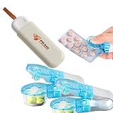 Zynewa 2 Stück Mini Tablettenbox,Tablettendose Klein 3 Fächer,Tragbarer Tägliche Pillendose Medikamentenspender,Reise-Pillendose, für Fischöle, Vitamine